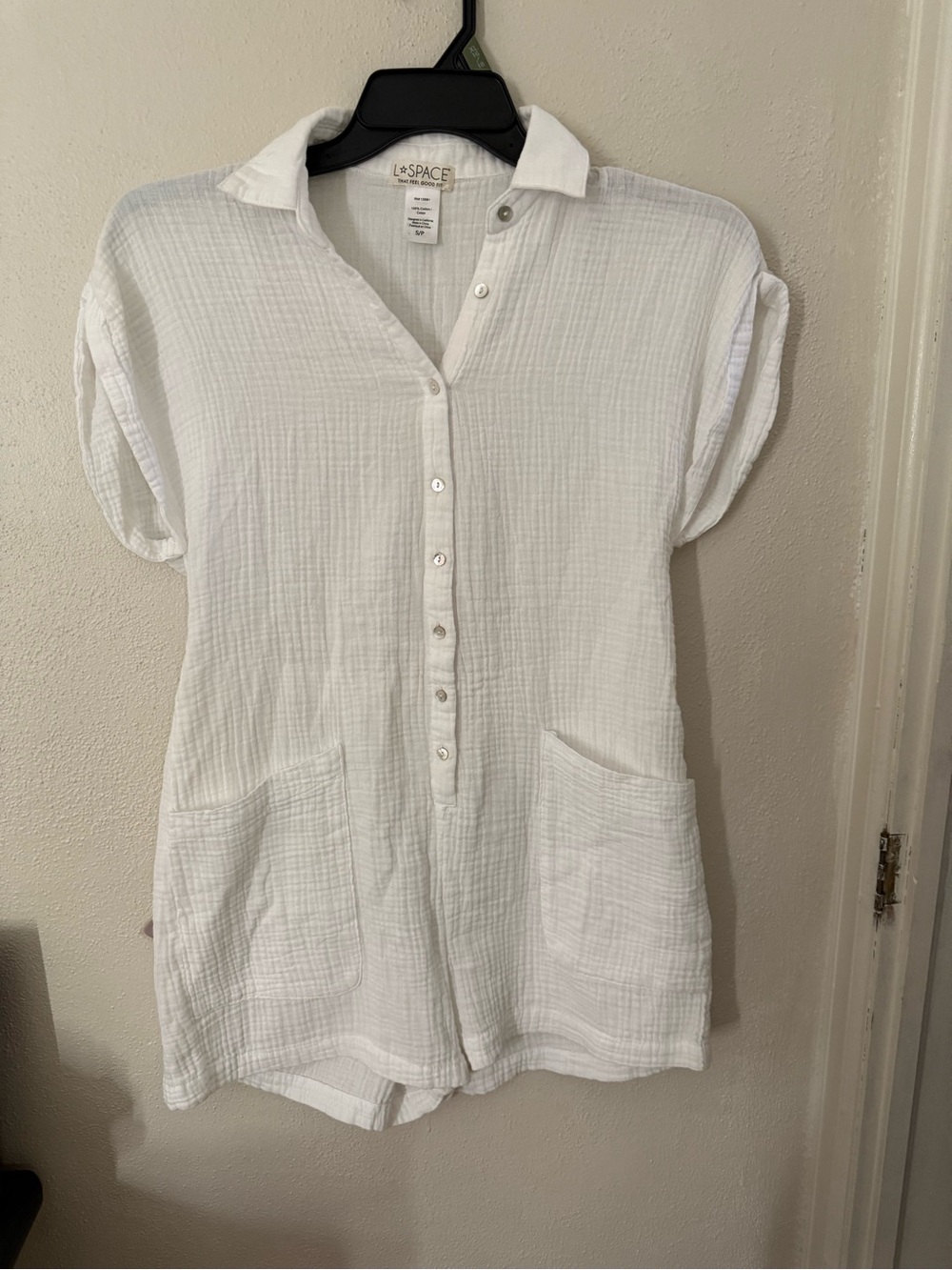 l*space White Gauze Button-Up Shirt